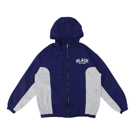 “Black Syndicate” Blue/Grey 3D Embroidered Track Jacket