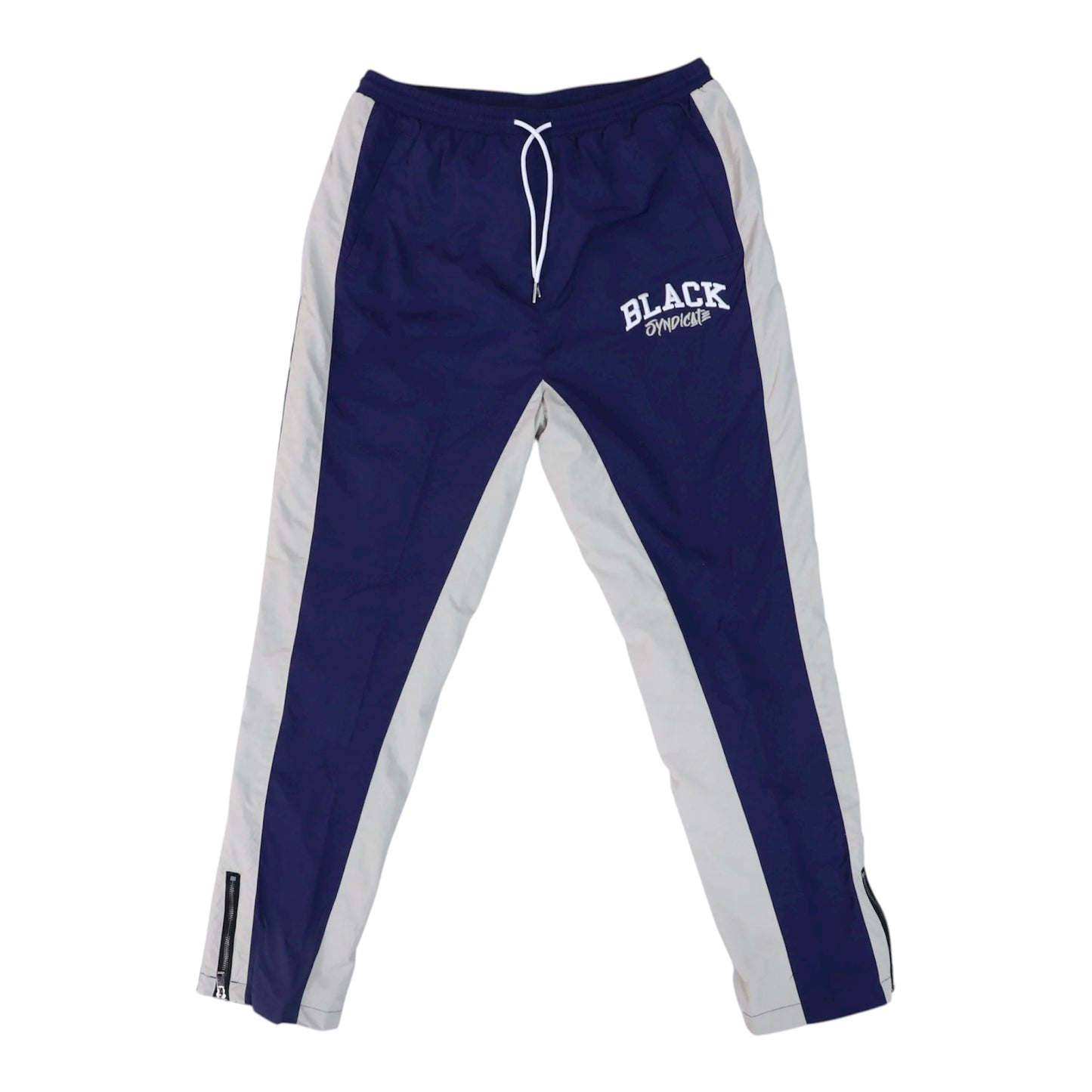 Blue/Grey 3D Embroidered “Black Syndicate” Track Pants