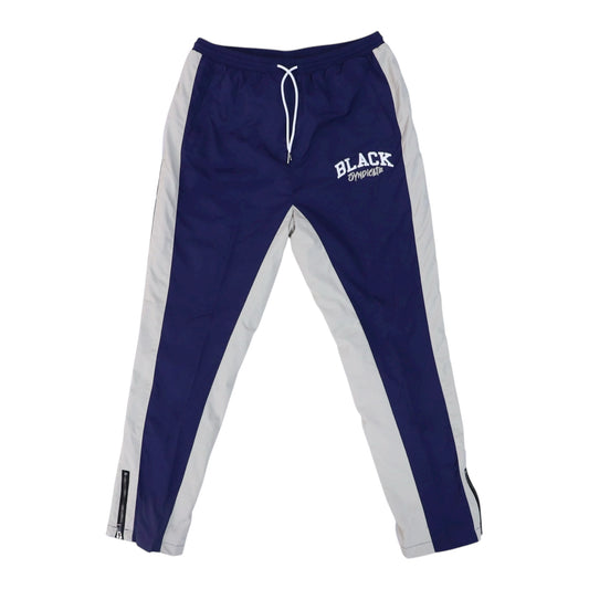 Blue/Grey 3D Embroidered “Black Syndicate” Track Pants