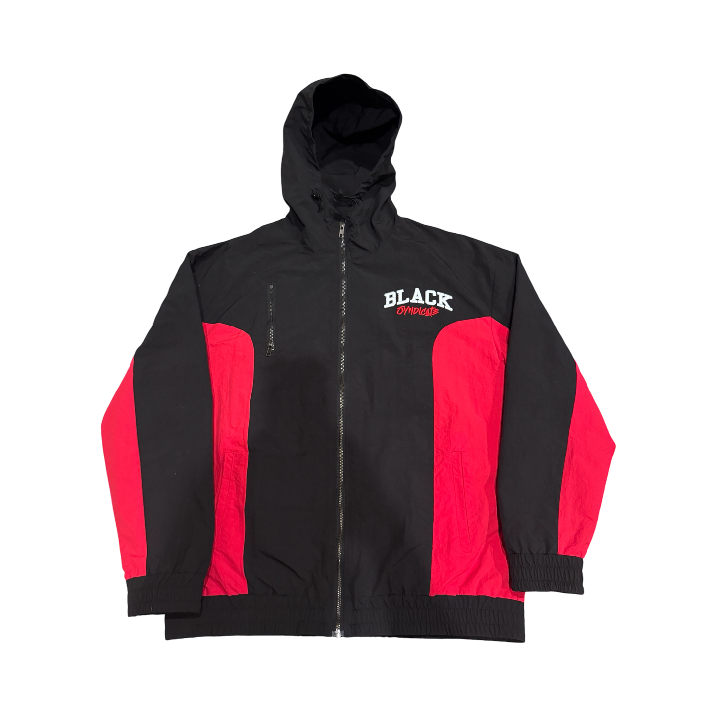 “Black Syndicate” Nylon 3D Embroidered Track Jacket